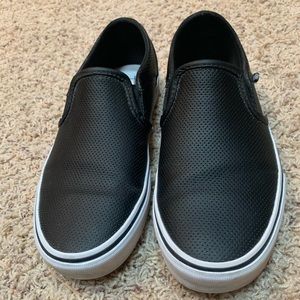 Vans Excellent Condition Perf Leather Slip Ons